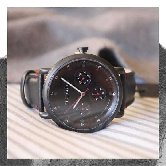 TED BAKER London 10024530 Mens Multifunction Black Case  Ted Baker IVYBIRD Black Watch - Brand New